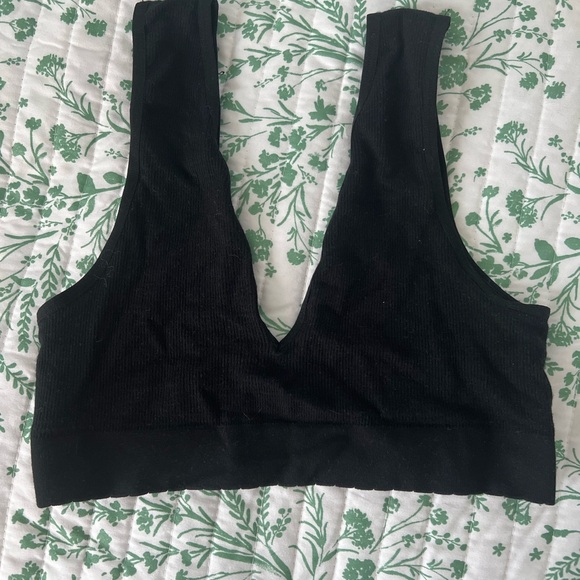Anthropologie Sasha Seamless V-Neck Bra - size XS/S color black - Picture 4 of 5